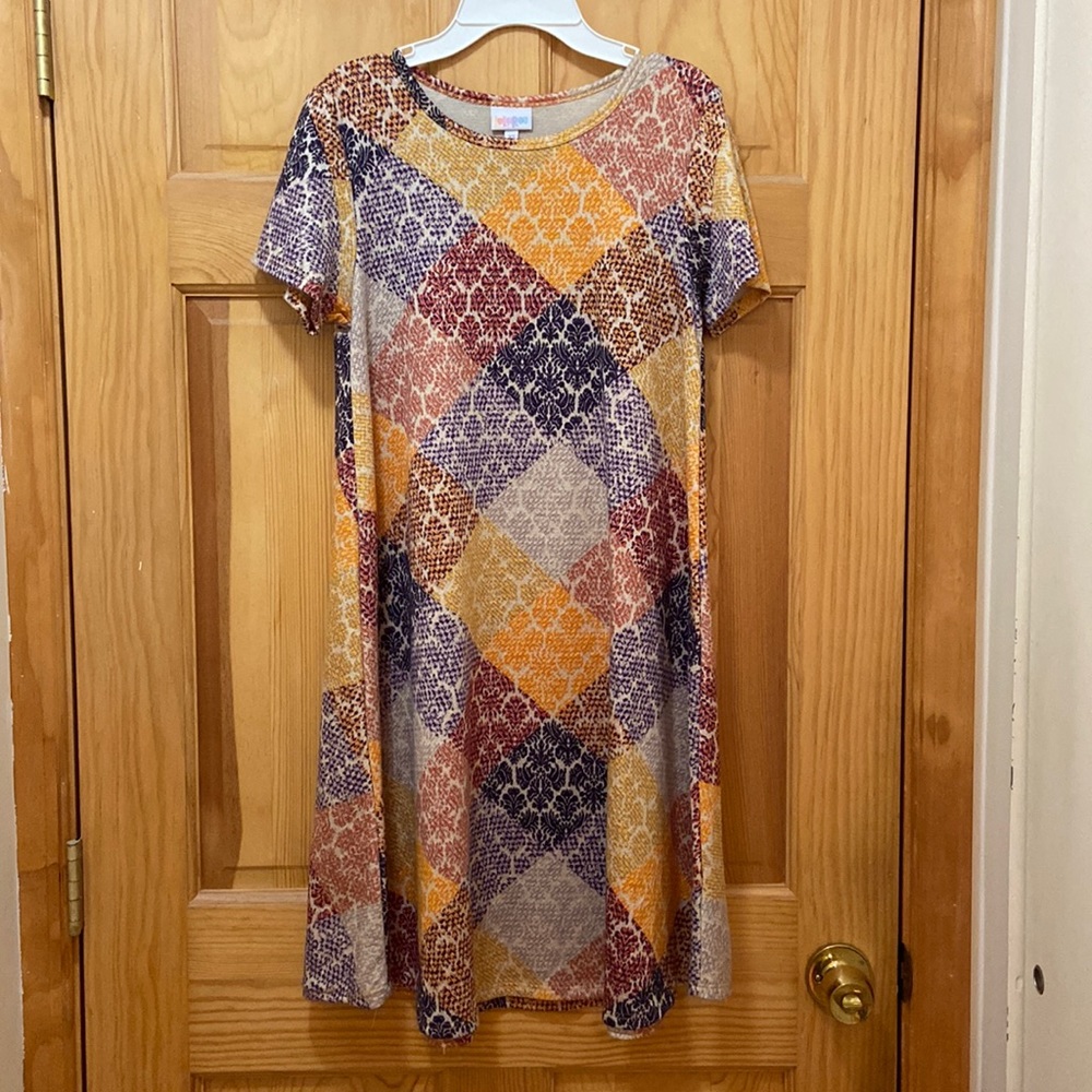 LuLaRoe patchwork t-shirt dress